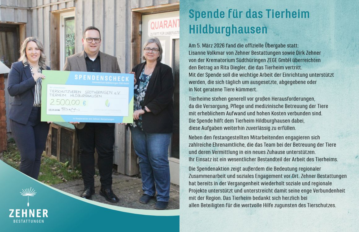 Spende f&uuml;r das Tierheim Hildburghausen